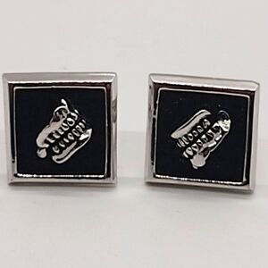 Skull Teeth on Black and Silver Toned Cufflinks